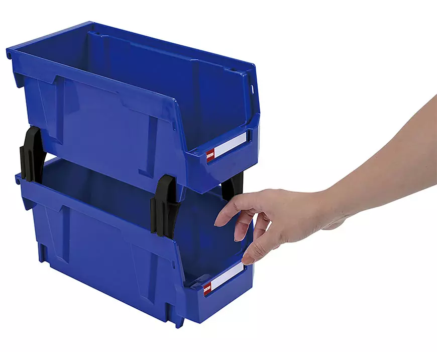 Creating an Efficient and Tidy Storage Area with Plastic Bins and Risers